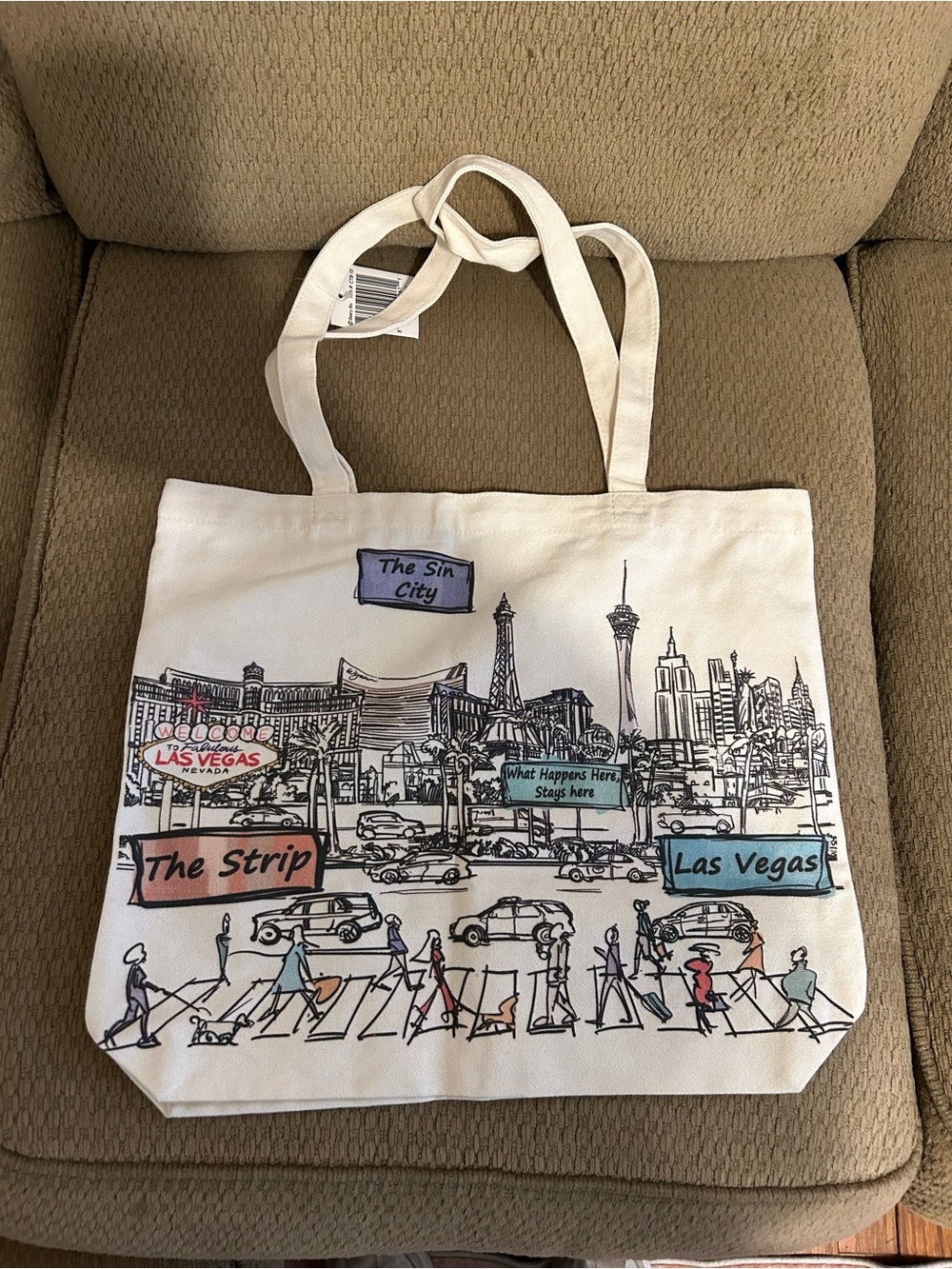 Las Vegas Print Canvas Tote Bag